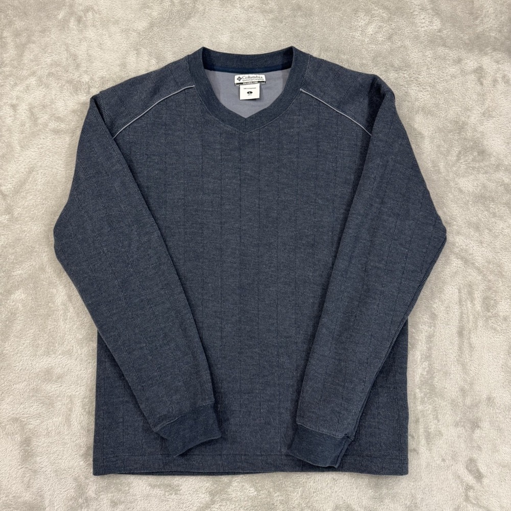 Columbia Sweatshirt Mens Large Blue Performance Sweater Crewneck Casual Comfort
